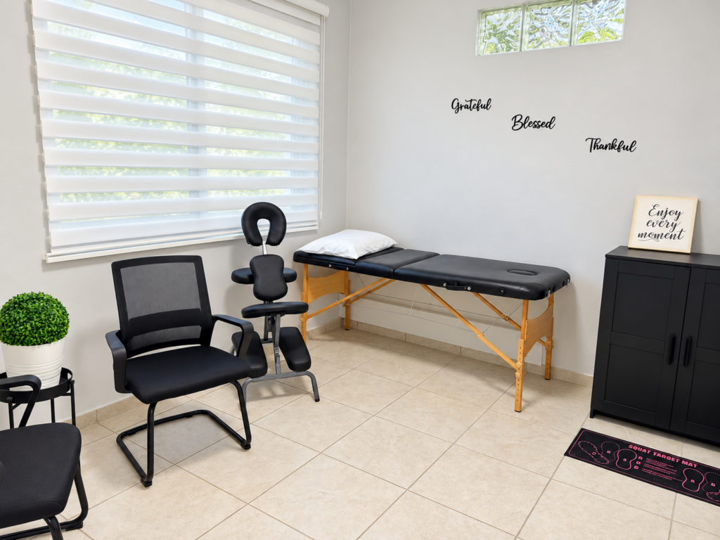 Brightened holistic treatment room